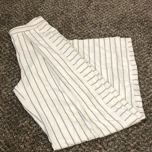 High wasted black and white striped slacks